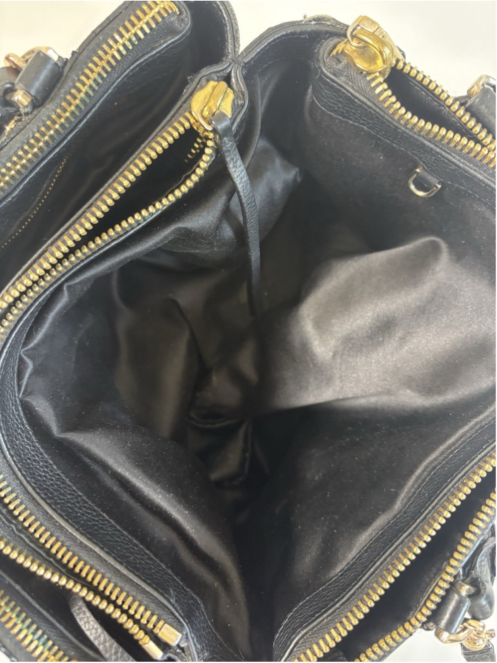 Coach Borough Leather shoulder Bag Black pebbled Leather large Tote Purse - Picture 6 of 14